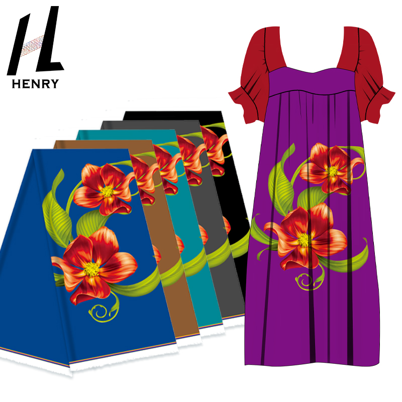 Передовая технология печати цифровая печать на ткани полиэфирный материал Chuuk Mumu платье