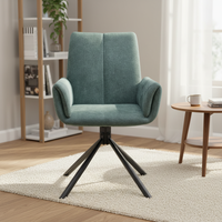 Chaise d'ordinateur en tissu de style nordique moderne avec coussin confortable et moelleux pivotant pour la maison, le bureau, le salon et l'hôtel
