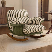 Fauteuil simple moderne en bois avec dossier inclinable pour salon, balcon, chambre et maisons d'hôtes