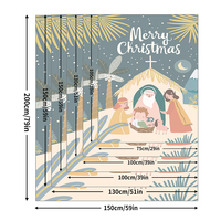Manta de Franela de Navidad Personalizada a Precio de Fábrica, Tejida 100% Poliéster, con LOGO, Mapa, Diseño de Dibujos Animados de Invierno, Antipilling