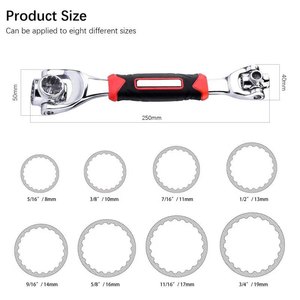Llave de trinquete universal 8 en <span class=keywords><strong>1</strong></span> para reparación de automóviles Mango de goma Dogbone Llave de varios cabezales 52 en <span class=keywords><strong>1</strong></span> Llave de vaso - Product Image 4