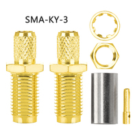 Conector Coaxial RF SMA Macho Hembra, Conector de Crimpado para Cable RG58 LMR195 LMR200, 50 Ohmios, Transmisión de Señal de Antena