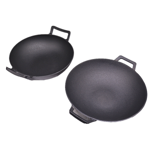<span class=keywords><strong>Wok</strong></span> Grande de Hierro Fundido Precurado Antiadherente de 36 cm con Asas de Bucle, Utensilios de Cocina Chinos en Existencia - Product Image 4