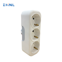 Multiprise 3 prises Schuko avec protection contre les surtensions, 16A 250V, adaptateur de voyage européen pour usage domestique, certifié UE