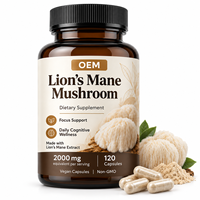 Capsules de Crinière de Lion Clean Label, Véganes, Sans Gluten, Sans OGM, pour le Bien-être Moderne, Complément en Marque Blanche, Vente en Gros