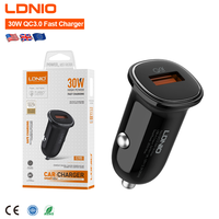 LDNIO C105 Nouvelle Arrivée Vente Chaude Chargeur de Voiture Portable 30W 3A Simple PD3.0 à Charge Rapide pour iPhone et Tablette