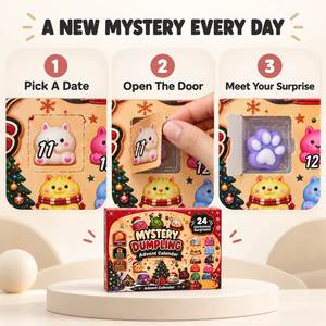 Calendrier de l'Avent de Noël Black Friday : Boîte Mystère Squishy en Forme de Dumpling – Promotion Saisonnière – Coffret Cadeau de Fêtes Anti-stress à Presser - Product Image 6