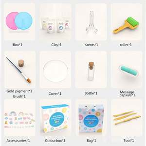 Kit de pâte à modeler souple à séchage à l'air pour empreintes de pieds de nouveau-né, kit de moulage DIY avec cadre 3D, pâte à modeler en plastique - Product Image 6