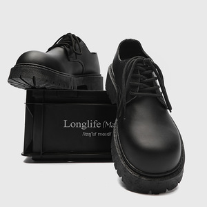 Men Big <b>Toe</b> Leather <b>Shoes</b> Spring Casual Retro Thick Sole Height Increasing Black Formal <b>Wide</b> Feet Trendy <b>Shoes</b> - Product Image 4
