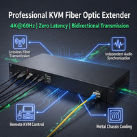 PINWEI Extenseur KVM Bidirectionnel 1 Canal 4K60 pour Fibre Optique avec Audio Indépendant Transmission Monomode SC LC FC