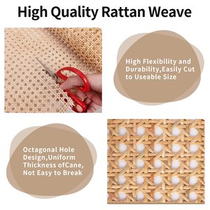 Natuurlijk rauw rotan weefmateriaal rol 40/45/50/60/80/90/100 cm 15 meter rechtstreekse leverancier riet rotan webbing uit China - Product Image 4