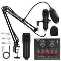 Ensemble professionnel V8s pour diffusion en direct et enregistrement de podcasts, carte son USB de studio et mélangeurs, microphone