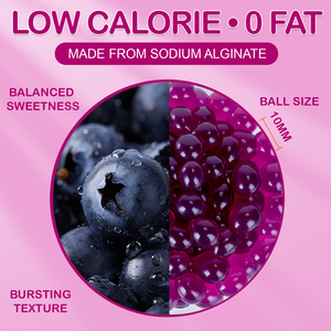 Top Seller 1kg Blueberry Popping Boba Premium <span class=keywords><strong>Tapioca</strong></span> Pearls para té <span class=keywords><strong>de</strong></span> burbujas y té <span class=keywords><strong>de</strong></span> la leche para la tienda <span class=keywords><strong>de</strong></span> bebidas - Product Image 2