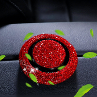 Diffuseur d'air multifonctionnel pour voiture en forme de soucoupe volante, orné de strass : diamant blanc, diamant rouge, diamant noir, diamant gris, menthe, plastique naturel