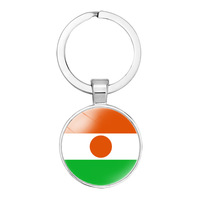 Porte-clés Drapeau Namibie en Verre de Qualité, Accessoire de Sac, Pendentif, Anneau Porte-clés, Design National des Pays, Personnalisé, Vente en Gros Pas Cher
