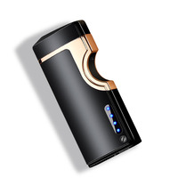 Briquet électrique USB rechargeable à double arc infrarouge en alliage de zinc, coupe-vent, idéal comme cadeau