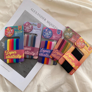 Lot de 10 élastiques à <span class=keywords><strong>cheveux</strong></span> multicolores simples et très extensibles pour femmes et filles, style doux pour la décoration des <span class=keywords><strong>cheveux</strong></span> - Product Image 2