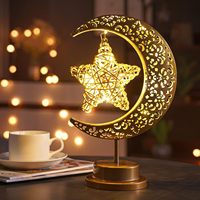 TSINYE-Lampe LED de table décorative moderne, boule en forme de croissant, veilleuse à piles, pour décoration de chambre
