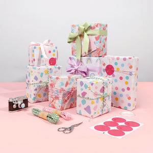 Papier d'emballage cadeau d'anniversaire pour enfants 43*300 cm emballage de papier d'emballage de vacances en rouleau pour filles - Product Image 4