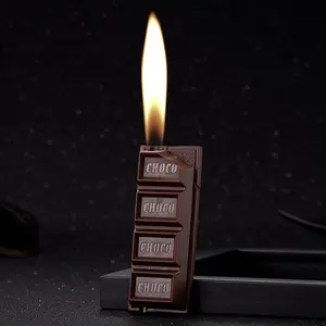 Оптовая продажа, бутановые газовые зажигалки для сигарет в форме шоколада с открытым огнем