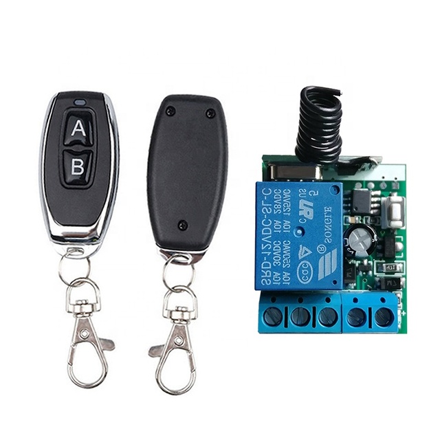 433mhz Wireless Remote Control Switch DC12v 10A 1ch Relay Receiver for Smart Home Garage Shutter Roll Door