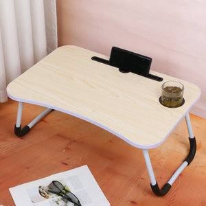 Bureau d'ordinateur portable en bois pliable, table <span class=keywords><strong>de</strong></span> <span class=keywords><strong>lit</strong></span> avec porte-gobelet pour étudiants, dortoir, table paresseuse, bureau portable - Product Image 2
