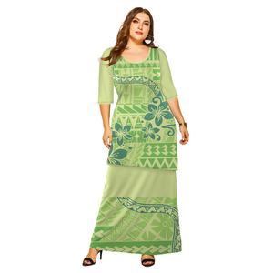 Yeni stil hawaii tropikal tarzı pupusi Samoa elbise <span class=keywords><strong>2</strong></span> adet Ptaha artı boyutu kadın iki parçalı Set - Product Image 1