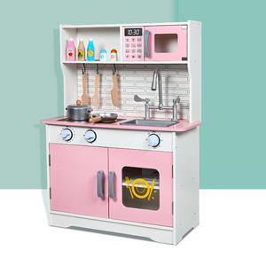 Nouvelle <span class=keywords><strong>cuisine</strong></span> en bois pour enfants, grande <span class=keywords><strong>cuisine</strong></span> jouet en bois, ensemble <span class=keywords><strong>de</strong></span> vaisselle rose en bois, jouets pour enfants, <span class=keywords><strong>jeu</strong></span> <span class=keywords><strong>de</strong></span> <span class=keywords><strong>cuisine</strong></span> avec boutons <span class=keywords><strong>de</strong></span> <span class=keywords><strong>simulation</strong></span> - Product Image 3