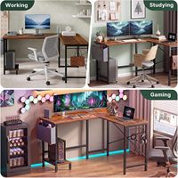 Bureau de jeu électrique réglable en hauteur avec éclairage LED RGB, contrôle de mémoire, cadre en acier, ergonomique, pour position assise ou debout, vente en gros