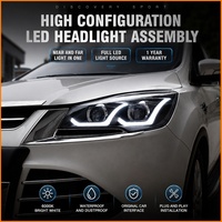 Phare de voiture pour Ford Kuga Escape 2013-2016, ensemble de phares LED automatiques, lentille bifocale, lampe avant, accessoires en promotion