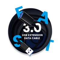 Cable de Extensión USB 3.0 de Alta Velocidad con Trenzado de Aluminio, Macho a Hembra, OEM ODM, Cable de Carga y Sincronización de Datos para Accesorios Electrónicos