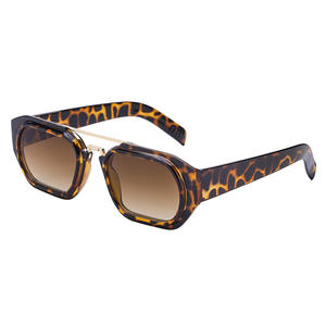 Nuevas gafas de sol unisex retro de doble puente con lentes de PC UV400 y montura cuadrada para conducir, viajar, moda y uso al aire libre. - Product Image 3