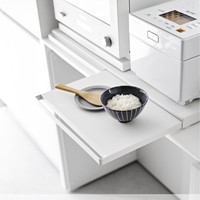 Étagère coulissante en acier au carbone pour plan de travail de cuisine, tiroir de rangement pour four à micro-ondes et support inférieur
