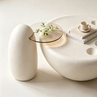 Mesa de Centro Moderna Francesa Ecológica de MDF para Sala de Estar, Diseño Decorativo para Apartamentos Pequeños, Muebles para el Hogar