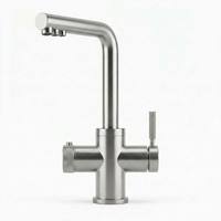 Robinet de cuisine à eau filtrée et bouillante 4 en 1 en acier inoxydable 304 à poignée unique et tendance