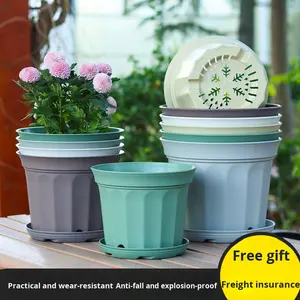 <span class=keywords><strong>Maceta</strong></span> de plástico de estilo doméstico moderno ecológica, drenaje grueso para flores frescas al aire libre y plantas verdes, estilo europeo - Product Image 2