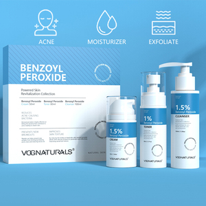 OEM Ensemble de soins de la <span class=keywords><strong>peau</strong></span> contre l'acné au peroxyde de benzoyle Nettoyant pour le <span class=keywords><strong>visage</strong></span> au peroxyde de benzoyle Crème réparatrice de toner acide - Product Image 2