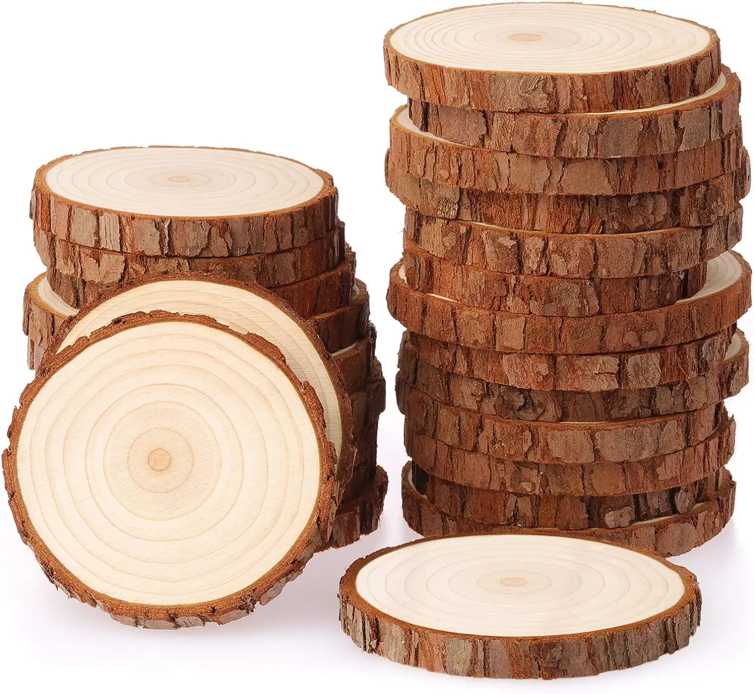 Schlussverkauf Holzbaumschnitte unbehandelt natürlich rund Kiefernholz Baumschnitte für DIY Handwerk Heimdekoration Ungehebebänder