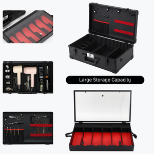 <span class=keywords><strong>Valise</strong></span> de Barbier Portable en Aluminium avec Serrure à Clé, Boîte à Outils de <span class=keywords><strong>Coiffure</strong></span>, Organisateur de Voyage, <span class=keywords><strong>Valise</strong></span> de Salon – Stock Local US - Product Image 3