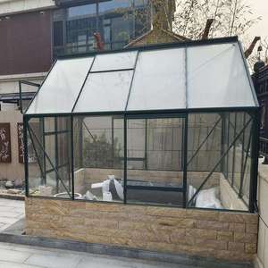 Serre de jardin haute résistance en métal noir résistant au vent avec verre trempé, écologique pour l'arrière-cour - Product Image 3
