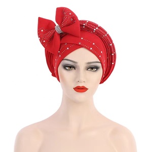 Turbante de estilo africano para mujer, pañuelo para la cabeza de estilo musulmán, con lazo para la cabeza, en oferta - Product Image 3