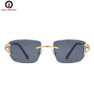 Lunettes de Soleil sans Monture de Haute Qualité 2025 Design Classique Logo Personnalisé Branches Flexibles en Métal pour Homme - Product Image 1
