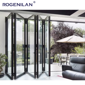 Puertas Plegables Grandes y Modernas para Patio de Doble Vidrio con Marco de Aluminio, Deslizantes Tipo Acordeón para Interior con Cerradura - Product Image 3