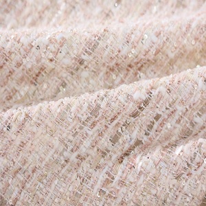 Phong Cách Mới Dệt Sợi Nhuộm Sáng Bóng Sequin Polyester Acrylic Sọc Len Tartan Tweed Vải Cho Áo Khoác Phù Hợp Với - Product Image 5