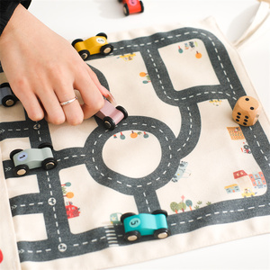 Jouets <span class=keywords><strong>Montessori</strong></span> pour enfants, voitures en bois multifonctions, jeu de piste en toile, jouets éducatifs précoces pour enfants en bas âge - Product Image 4