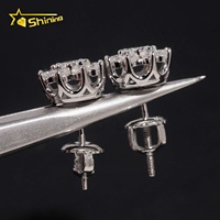 Orecchini Hip Hop di Lusso in Argento 925 con Moissanite Taglio Brillante Colore D VVS1, Lavorazione Artigianale Premium