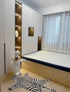 Mobili Moderni per Camera da Letto in Legno Massello Stile Tatami con <span class=keywords><strong>Armadio</strong></span> <span class=keywords><strong>e</strong></span> Libreria Personalizzabili, Altezza Regolabile <span class=keywords><strong>e</strong></span> Funzionalità Convertibili - Product Image 4