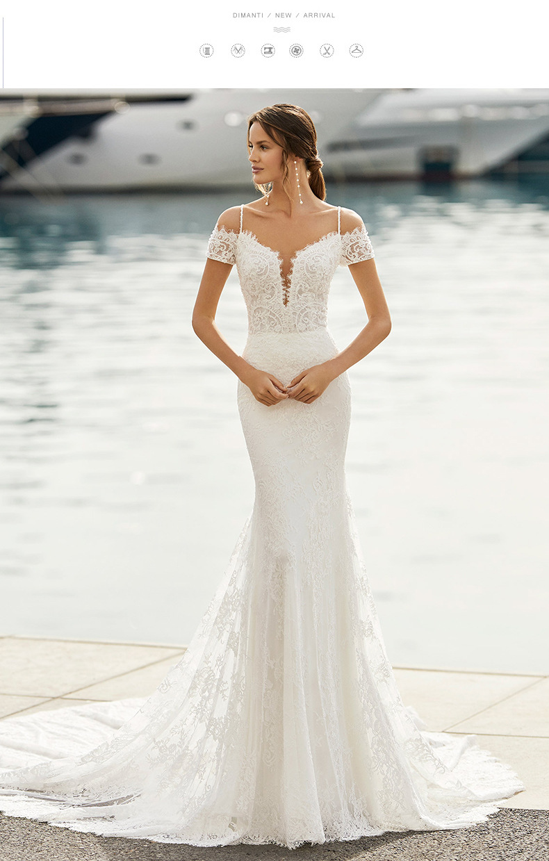 chinese dress ladies Low Back Mermaid Fitted Wedding Dresses – Ballbella main image 0