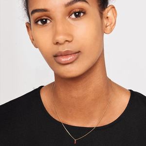 925 joyas de plata de lujo de moda de diamante simple de alfabeto baguette cubic zirconia colgante collar - Product Image 4