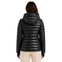 Damen Leichtgewichtige Packbare Daunenjacke mit Kapuze Gesteppte Schwarze Winter Warme Reisejacke Großhandel